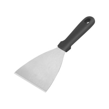 Imagem de GSHLLO Espátula triangular de aço inoxidável, espátula de metal para churrasco, raspador de grelha resistente, espátula de serviço de alimentação, pequena panqueca para cozinha doméstica