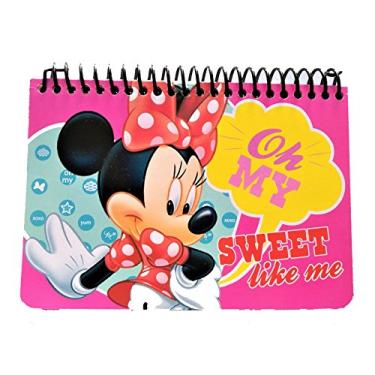 Imagem de Bloco de notas de autógrafos em espiral autêntico licenciado da Disney, Azul, vermelho, rosa, small