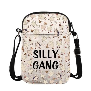 Imagem de Bolsa transversal inspirada em gangues Silly Goose Bumps Gift Silly Goose Club Gift Funny Goose Game Gift Goose Duck Lover Gift, Sillygangcrosss