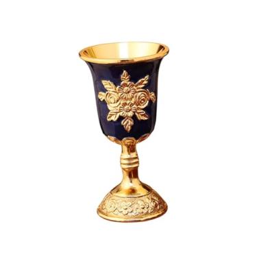 Imagem de Taça Europeia Taça Dourada Taça em Taça de Metal de Luxo Mini Taça de Vinho Taça de Vinho Taça para Aniversário Casamento Bar Decoração, Azul