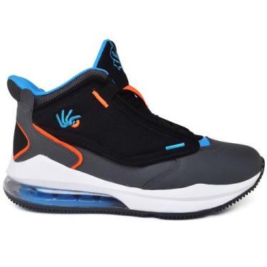 Imagem de Tênis Basquete Masculino Six Street Ankaa Preto/Azul, 41, Masculino, P