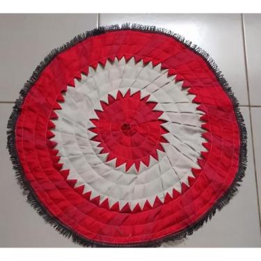 Imagem de Kit 4 Tapete Redondo de Retalho 80 cm x 80 cm Artesanal - samir enxova