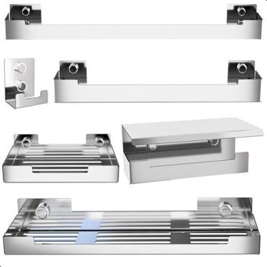 Imagem de Kit Acessórios Para Banheiro Inox 6 Peças ELG - STEELDECOR