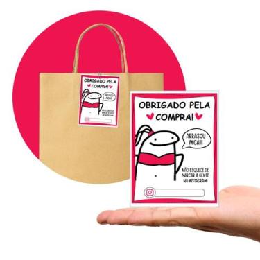 Imagem de Tag Cartão de Agradecimento  Pacote com 100 Peças  Tam. 7,5 x 10,5 cm 