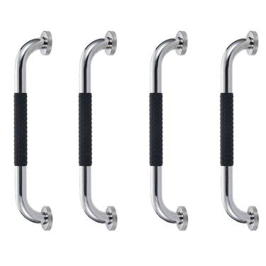 Imagem de Barra de Apoio 30cm Inox Suporte Antiderrapante Kit 4 unidades Banheiro Box Idoso Gestante Criança Cadeirante Proteçao Segurança Acessibilidade