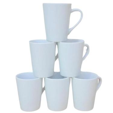 Imagem de kit Jogo 6 Canecas Cônicas 220ml - Porcelana branca - Antilope Decor P