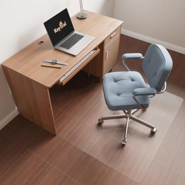 Imagem de [Utilizável nos dois lados] Tapetes rígidos de 91 cm x 122 cm para escritório, tapete de cadeira de computador transparente para madeira, tapete de mesa de plástico para pisos de madeira, tapete de