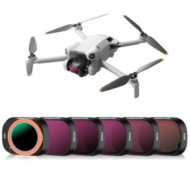 Imagem de MINGVEN Conjunto de filtros Mini 4 Pro ND, pacote com 6 - (CPL, ND8, ND16, ND32, ND64, ND256) Filtro de densidade neutra compatível com drone DJI Mini 4 Pro