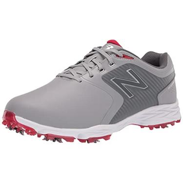 Imagem de New Balance Sapato de golfe masculino Striker V2, Cinza/vermelho, 9 Wide