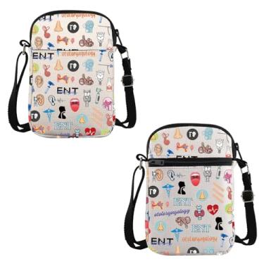 Imagem de VAMSII Future ENT Gift Otorrinolaringologia Design Bolsa tiracolo ENT Doctor Nurse Travel Bag Otorrinolaringologist Gift, Design de otorrinolaringologia C