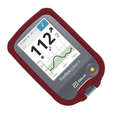 Imagem de SNK Capa de silicone antiderrapante para Freestyle Libre 3 Freestyle Libre 2 (vermelha)