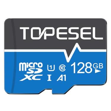 Imagem de TOPESEL Cartão Micro SD de 128 GB Classe 10 Cartão Micro SDXC Cartão de Memória UHS-1 Cartão de Memória Ultra Alta Velocidade, C10, U1, 128 GB
