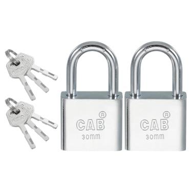 Imagem de PATIKIL Cadeado de copo de pino de 30 mm (1-3/40.6 cm), 2 fechaduras diferentes com chave, cadeados de aço inoxidável, manilha endurecida com chaves para porta interna e externa, prata