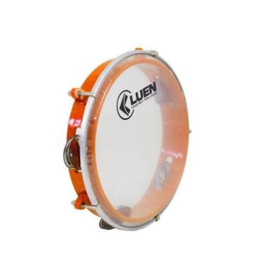 Imagem de Pandeiro Luen 8? Junior Pele Cristal ABS Platinelas de Inox