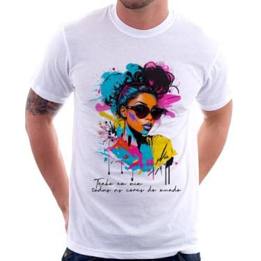 Imagem de Camiseta Tenho em mim todas as cores do mundo - Foca na Moda, Branco, 