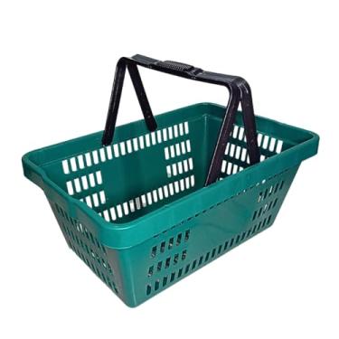 Imagem de Kit 5 Cesta de Mercado Compra Supermercado Cestinha e Lojas 45x30 Multiuso Reforçadas Grande(Verde)