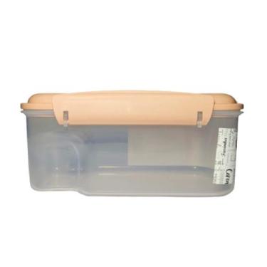 Imagem de Pote Trava Quadrado Retangular de Plastico 650ML - Clink, Rosa Claro