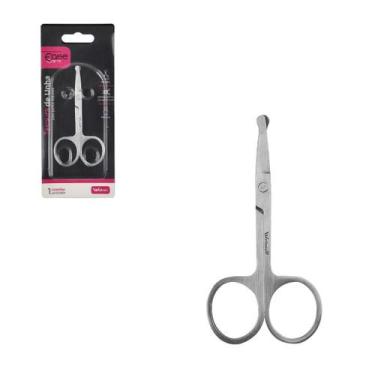 Imagem de Tesoura De Unha Ponta Redonda Aço Inox Manicure Pedicure - Wellmix