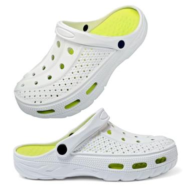 Imagem de INMINPIN Sapatos femininos e masculinos ortopédicos tamancos suporte arco para jardim sandália chinelos com fascite plantar, palmilha para pés, Verde frio, 6-7 Women/4.5-5.5 Men