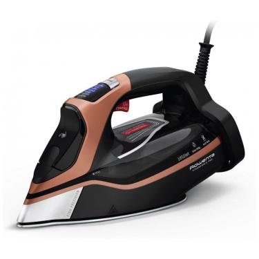 Imagem de Ferro de Passar a Vapor em Aço Inoxidável com Desligamento Automático, 1850W 110V, Rowenta DW9540, Preto e Cobre