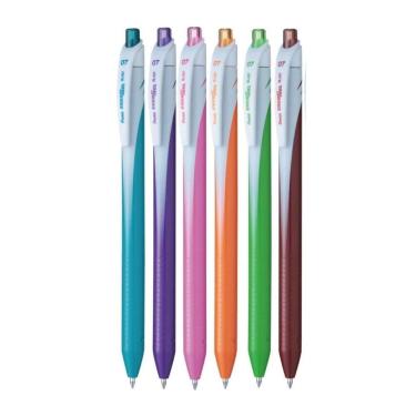 Imagem de Kit 06 Caneta Gel PENTEL 0.7mm Energel WAVE Retrátil Ponta Fina | Escrita Macia Suave | Secagem Rápida