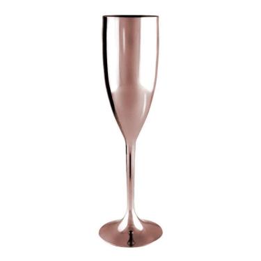 Imagem de Taça De Champanhe Acrílico Metalizada Rose Gold 180ml