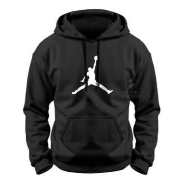 Imagem de Moleton Capuz Estampado Com Bolso Canguru Flanelado a - MF, Preto, P