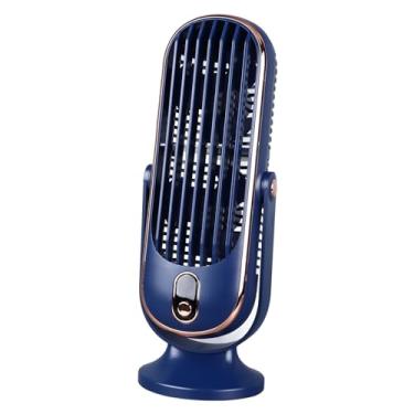 Imagem de Tower Fan for Bedroom, Ultra Quiet Afilating Table Fan, Poderosos Fãs Pessoais Pequenos Com 5 Engrenagens, Portátil Elétrico USB Recarregável Fã de Mesa para Desktop de (BLUE)