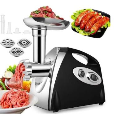 Imagem de Máquina De Moer Carne Moedor Elétrico Motor Potente Hamburguer Linguiç