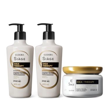 Imagem de Eudora kit siage cica therapy shampoo + cond 400ml + máscara