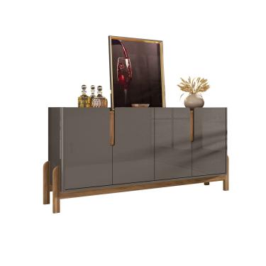 Imagem de Buffet Aparador Sala Lizz 170cm Cinza Pérola Marrom Cedro Casa D