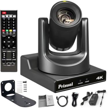 Imagem de Prisual Câmera 4K NDI PTZ com zoom óptico 20x, rastreamento automático de IA, HDMI/SDI/USB/IP NDI transmissão de vídeo ao vivo até 4K60fps, câmera PTZ 4K para serviços de igreja,vMix, OBS e PoE