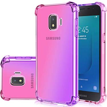 Imagem de Gufuwo Capa para Samsung Galaxy J2 2019, capa para celular Galaxy J2 Pure/J2 Core/J2 Shine/J2 Dash/J260, capa de telefone gradiente fina antiarranhões TPU transparente à prova de choque para J2 Core