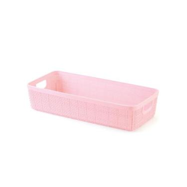 Imagem de Cesto Organizadore Multiuso Rattan Home  1.7 L Rosa - PLASNORTHON
