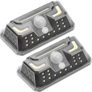 Imagem de Luminaria Solar Arandela Parede Kit 2 Uni Sensor Movimento Detecta Presenta Bionic Sol Light Iluminaçao Externa Rua Casa Varanda