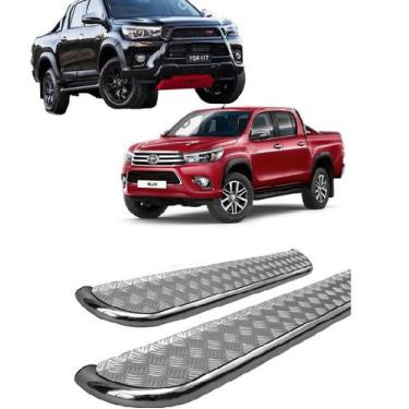 Imagem de Estribo Hilux 2016 a 2020 Chapa de Aço Cromado C D - HOZZ