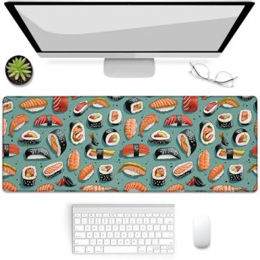 Imagem de VANZEV Tapete de mouse para jogos de sushi, tapete de mouse, tapete de mesa, base de borracha antiderrapante para computadores, laptop, escritório, escola, acessórios de casa, presentes 80 x 30 cm