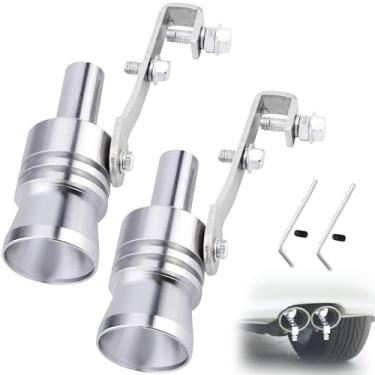 Imagem de Aorplim Apito Turbo Para Escapamento, 2 Peças, Escapamento De Carro, Tamanho Xl, Liga Alumínio, Som Universal, Silenciador Rugido (Prata #Xl)