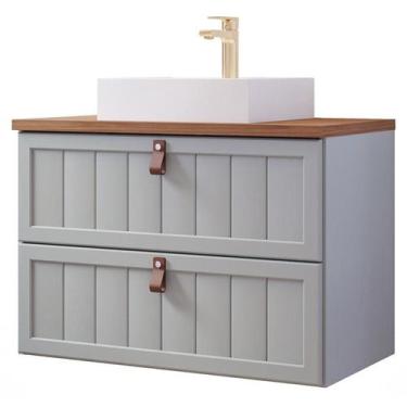 Imagem de Gabinete de Banheiro Sense com Cuba 60cm Pistache/Freijo - MGM