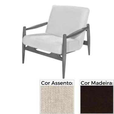 Imagem de Poltrona MH-3710 Herval Madeira Imbuia Assento Estofado Bege A6