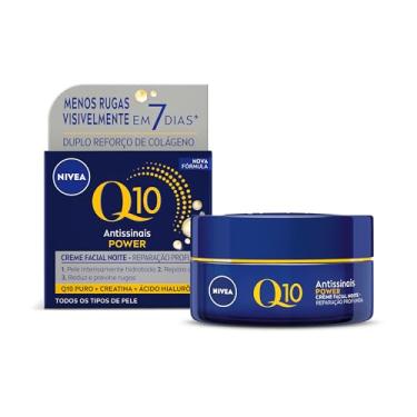 Imagem de NIVEA Creme Facial Antissinais Q10 Power Noite 49g, Reduz Rugas, Reparação Noturna, Hid...