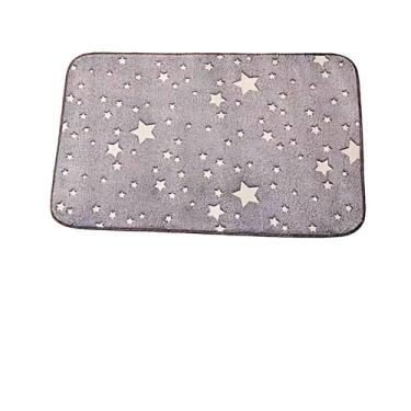 Imagem de Tapete florescente Infantil, Tapete Brilha No Escuro, Antiderrapante carpete sintético macio e ultrafino Tapete para crianças e adolescente Sala quarto Infantil 50x80cm (CINZA ESTRELAS)