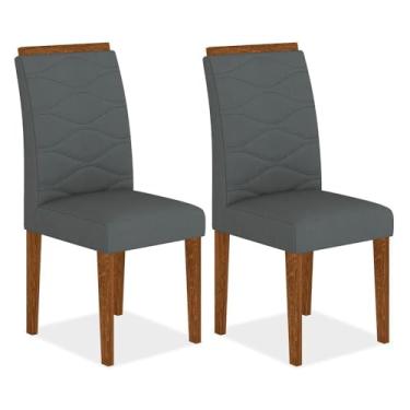 Imagem de Kit 2 Cadeiras Estofadas Everest Comfort Freijó/suede Cinza - M.a Freijó/suede Cinza