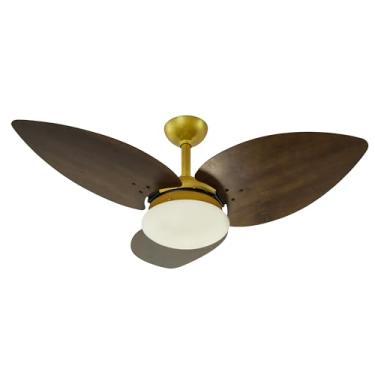 Imagem de Ventilador Teto Dourado Winds 3 Pás Imbuia Turbo Ventax 220V