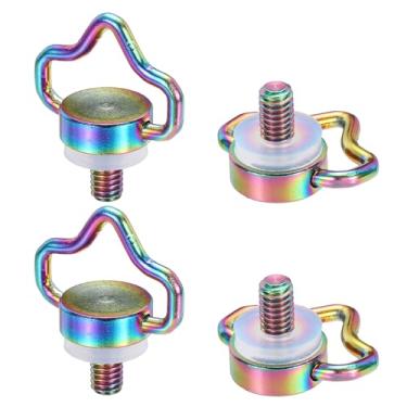 Imagem de PATIKIL Parafuso de anel D de aço inoxidável de 1/10.2 cm, parafuso de fixação de 4 peças para câmeras DSLR de tripé, alças de ombro, alça de pulso, estilingue, ouro