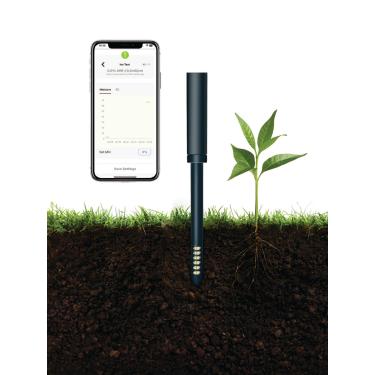 Imagem de iBebot SoilQuality - Sensor de solo para salas de cultivo com nutrientes e rastreamento de umidade para vasos internos/externos para jardinagem em estufas, flores em crescimento, árvores de bonsai,