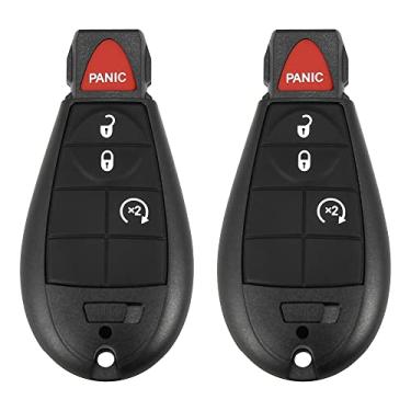 Imagem de X AUTOHAUX 2 peças de substituição para controle remoto de entrada sem chave M3N5WY783X 433Mhz para Dodge Grand Caravan Challenger Charger Durango para Ram 4 botões com chave de porta
