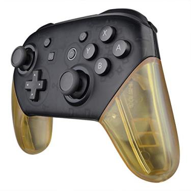 Imagem de Cabo de reposição amarelo âmbar eXtremeRate para controle Nintendo Switch Pro, capa de mão DIY para Nintendo Switch Pro – controle não incluído