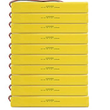 Imagem de GLESOURCE Bateria de 9,6 V 1200 mAh compatível com ELBB003 Lithonia ELB-B003 ELB-B004 ELBB004 OSI OSA228 DANTONA CUSTOM-306-U BBAT0044A BAA-96 BBAT0043A (embalagem com 10)