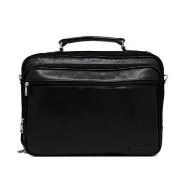 Imagem de Bolsa Executiva Transversal De Couro Masculina Lear (Preto)